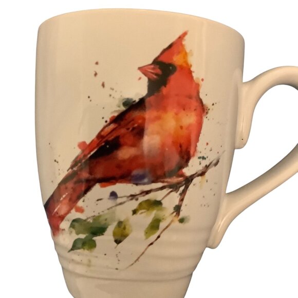 DEMDACO Dean Crouser Spring Cardinal Watercolor Yellow 16 oz. Glossy Stoneware - Picture 2 of 6